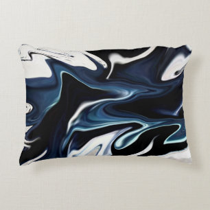 Abstract elegant fluid liquid marble flow texture accent pillow