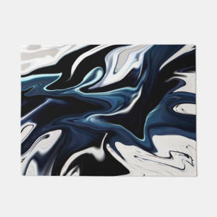 Abstract elegant fluid liquid marble flow texture doormat