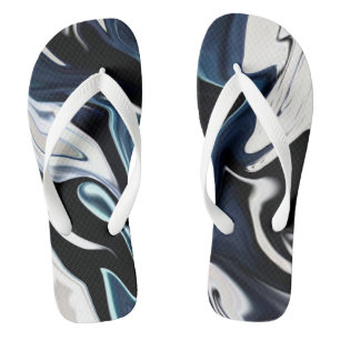 Abstract elegant fluid liquid marble flow texture flip flops