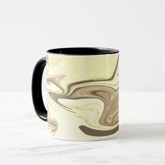 Abstract elegant fluid liquid marble flow texture mug (Front Left)