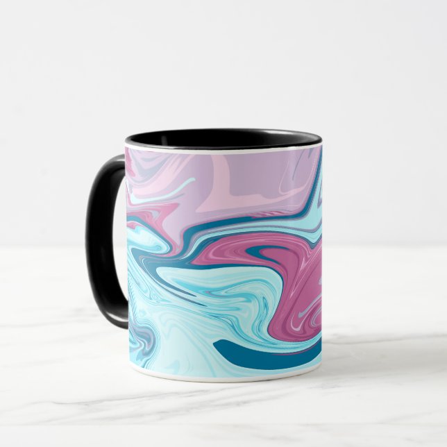 Abstract elegant fluid liquid marble flow texture mug (Front Left)