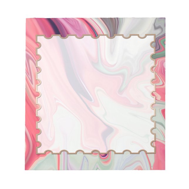Abstract elegant fluid liquid marble flow texture notepad (Front)