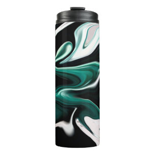Abstract elegant fluid liquid marble flow texture thermal tumbler