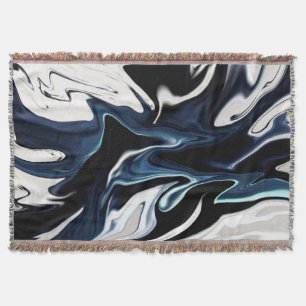 Abstract elegant fluid liquid marble flow texture throw blanket
