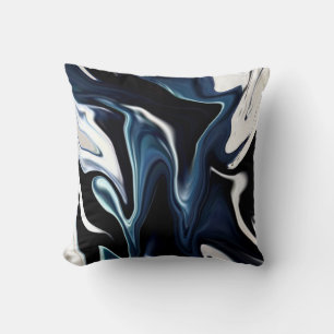 Abstract elegant fluid liquid marble flow texture throw pillow