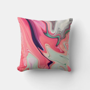 Abstract elegant fluid liquid marble flow texture throw pillow
