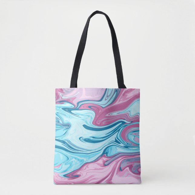 Abstract elegant fluid liquid marble flow texture tote bag (Front)