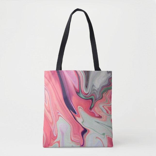 Abstract elegant fluid liquid marble flow texture tote bag (Front)