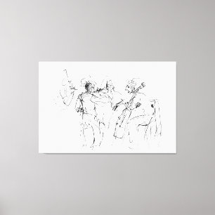 Abstract Elegant Jazz Band Sketch - Premium  Canvas Print
