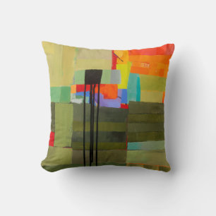 Abstract Elegant mixed Colourful painting pattern Throw Pillow