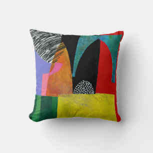 Abstract Elegant mixed Colourful painting pattern Throw Pillow