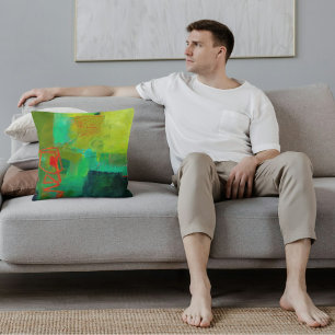 Abstract Elegant mixed Colourful painting pattern Throw Pillow