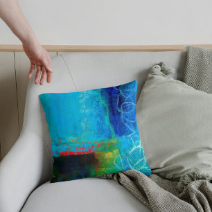Abstract Elegant mixed Colourful painting pattern Throw Pillow