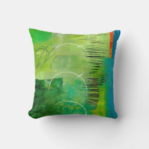 Abstract Elegant mixed Colourful painting pattern Throw Pillow