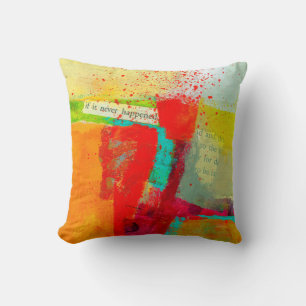 Abstract Elegant mixed Colourful painting pattern Throw Pillow