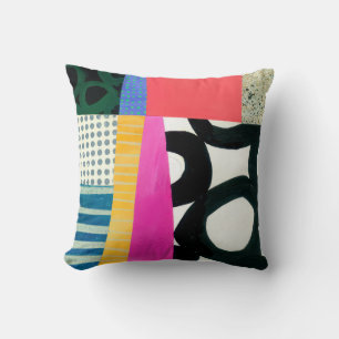 Abstract Elegant mixed Colourful painting pattern Throw Pillow