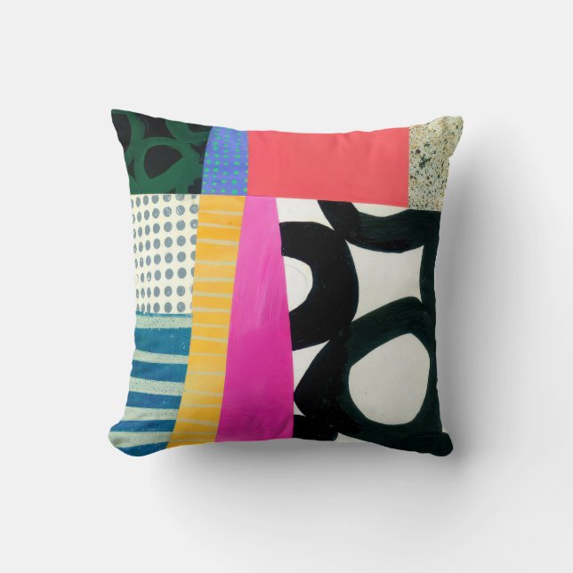 Abstract Elegant mixed Colourful painting pattern  Throw Pillow (Front)