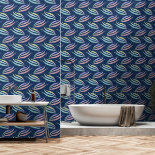   Abstract Elegant Modern Navy Blue Pattern Unique Wallpaper