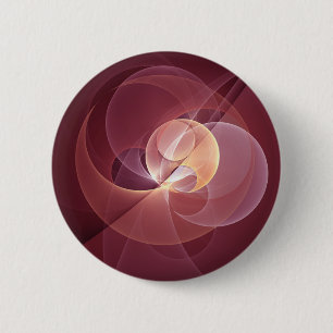 Abstract Elegant Modern Wine Red Fractal Art 2 Inch Round Button