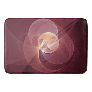 Abstract Elegant Modern Wine Red Fractal Art Bath Mat