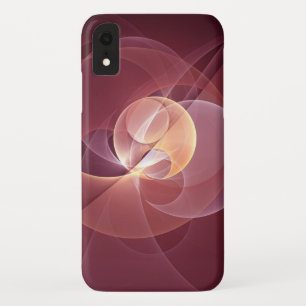 Abstract Elegant Modern Wine Red Fractal Art iPhone XR Case