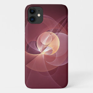 Abstract Elegant Modern Wine Red Fractal Art iPhone 11 Case