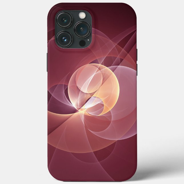 Abstract Elegant Modern Wine Red Fractal Art Case-Mate iPhone Case (Back)