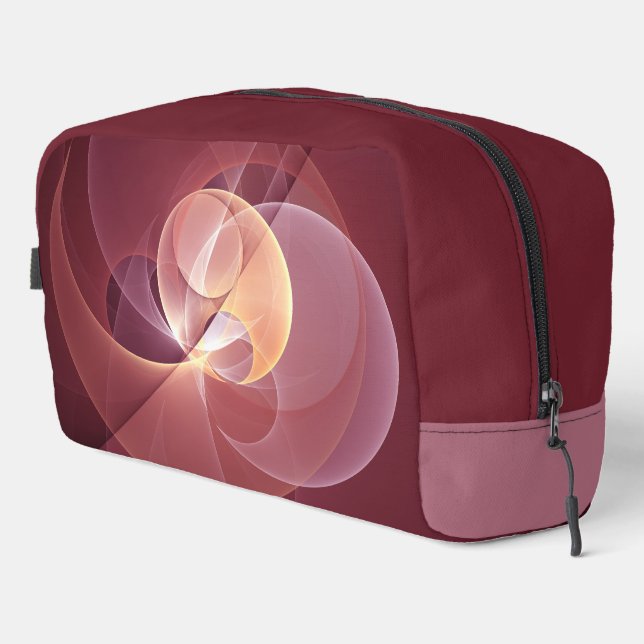 Abstract Elegant Modern Wine Red Fractal Art Dopp Kit (Right Corner)