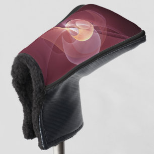 Abstract Elegant Modern Wine Red Fractal Art Golf Head Cover