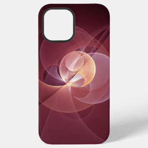 Abstract Elegant Modern Wine Red Fractal Art iPhone 12 Pro Max Case