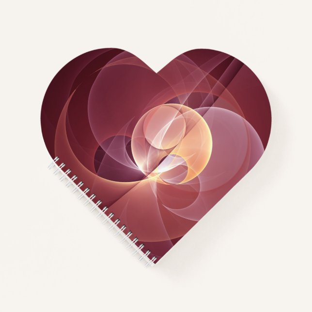 Abstract Elegant Modern Wine Red Fractal Art Notebook (Front)