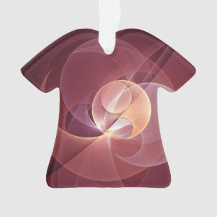 Abstract Elegant Modern Wine Red Fractal Art Ornament