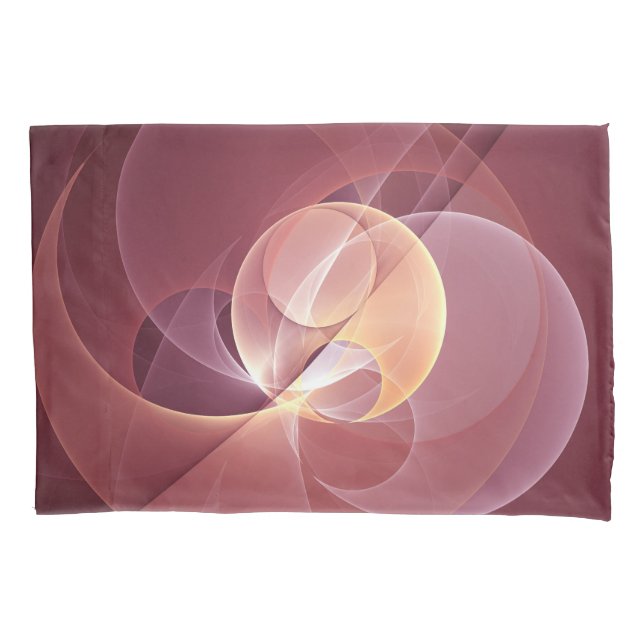 Abstract Elegant Modern Wine Red Fractal Art Pillowcase (Front)