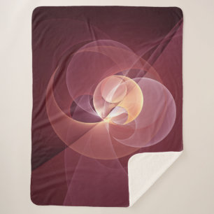 Abstract Elegant Modern Wine Red Fractal Art Sherpa Blanket