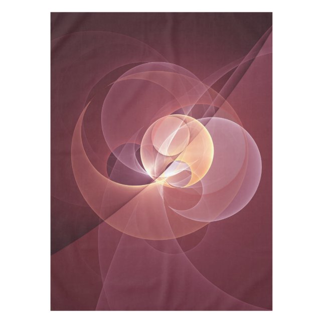Abstract Elegant Modern Wine Red Fractal Art Tablecloth (Front)