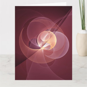 Abstract Elegant Modern Wine Red Fractal Art Thank You Card