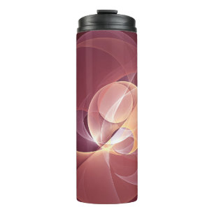 Abstract Elegant Modern Wine Red Fractal Art Thermal Tumbler