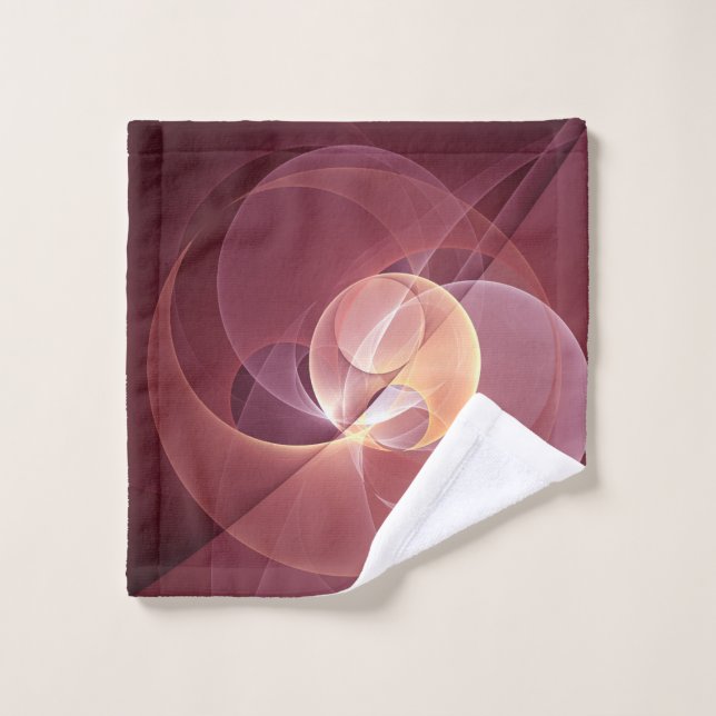 Abstract Elegant Modern Wine Red Fractal Art Wash Cloth (Wash Cloth)