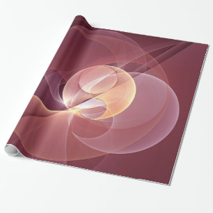 Abstract Elegant Modern Wine Red Fractal Art Wrapping Paper
