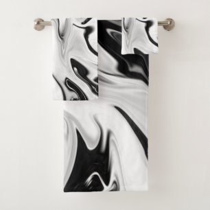 Abstract elegant retro colors digital fluid  bath towel set