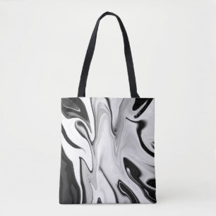 Abstract elegant retro colors digital fluid  tote bag