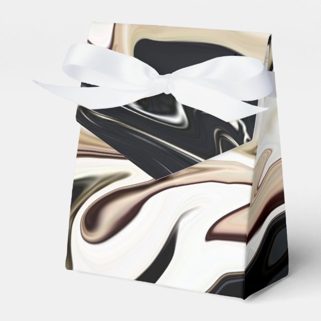 Abstract elegant retro colours digital fluid  favor box (Front Side)