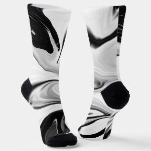 Abstract elegant retro colours digital fluid socks