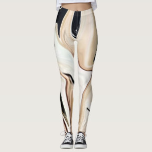 Abstract elegant retro colours digital fluid textu leggings