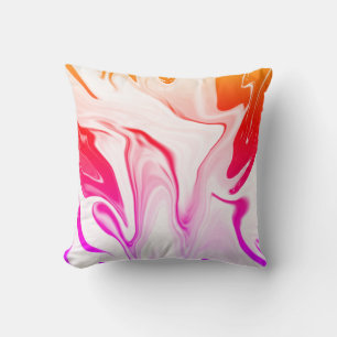 Abstract elegant retro colours digital fluid textu throw pillow