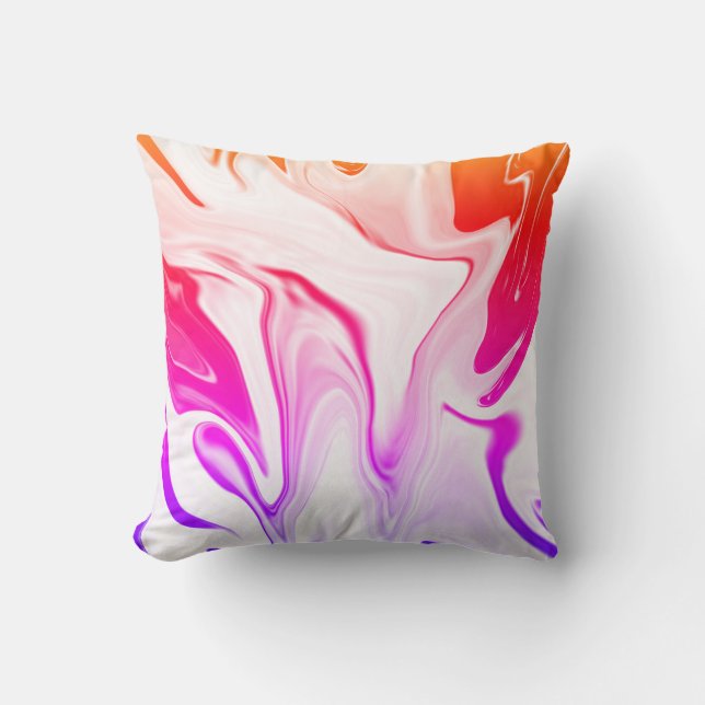 Abstract elegant retro colours digital fluid textu throw pillow (Front)