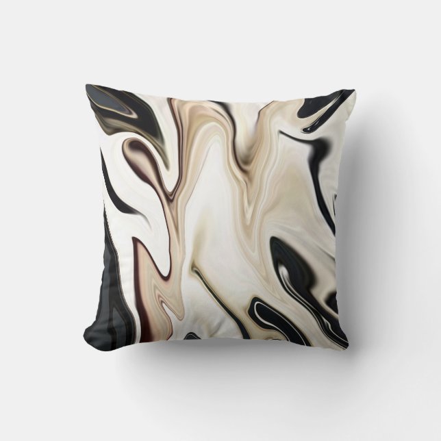 Abstract elegant retro colours digital fluid textu throw pillow (Front)