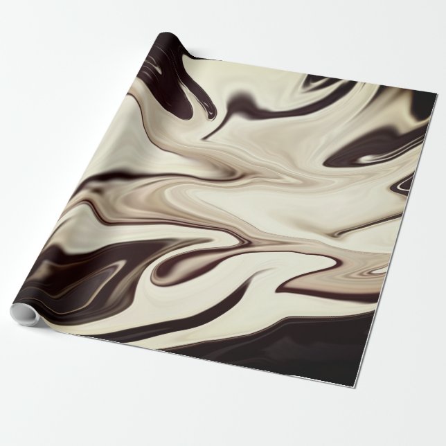 Abstract elegant retro colours digital fluid textu wrapping paper (Unrolled)