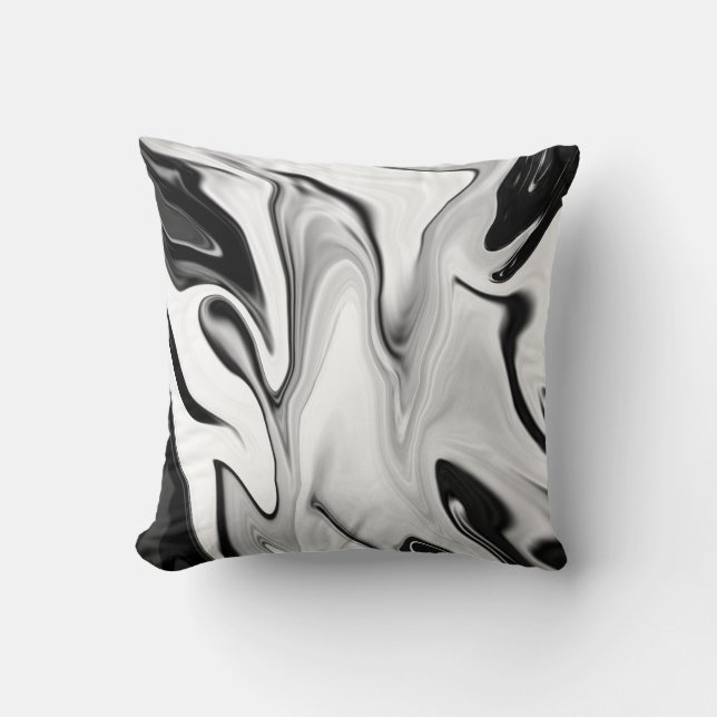Abstract elegant retro colours digital fluid throw pillow (Front)