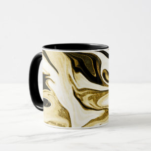 Abstract elegant retro digital fluid liquid marble mug
